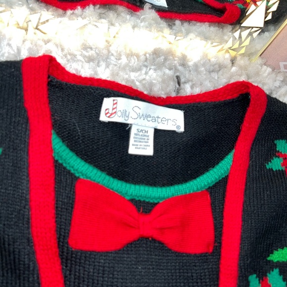 Jolly Sweaters Ugly Christmas Sweater Faux Cardigan - Picture 2 of 7